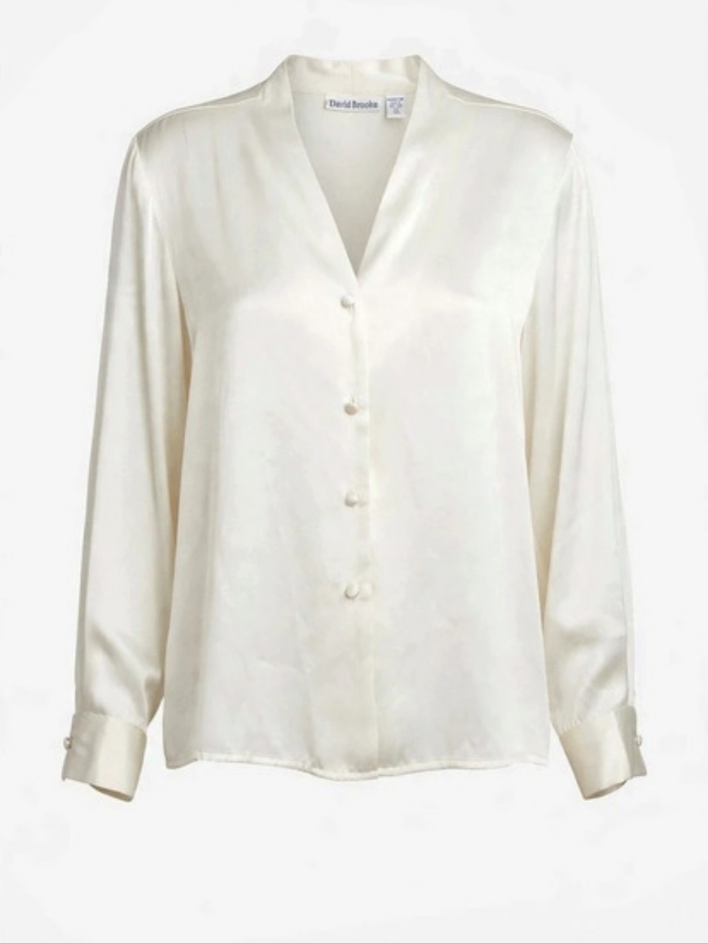 David Brooks Long Sleeve Blouse White Size 8